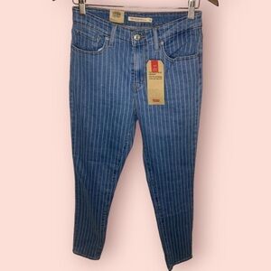 NWT Levi’s 721 Pinstriped High-Rise Sculpt Skinny Jeans, Size  28 W 30 L